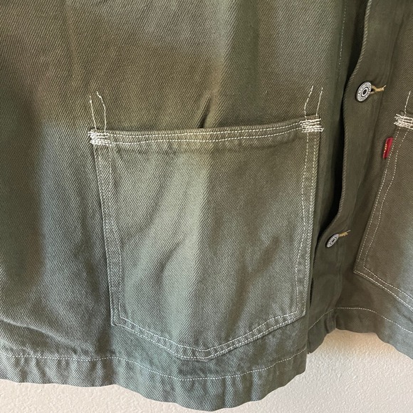 NEW Levi’s Oversized Red Cotton hemp Green denim chore coat - Picture 12 of 16